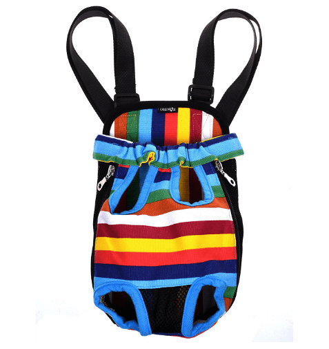 Cosmos Small Size Colorful Strip Pattern Pet Dog Legs Out Front Carrier Bag
