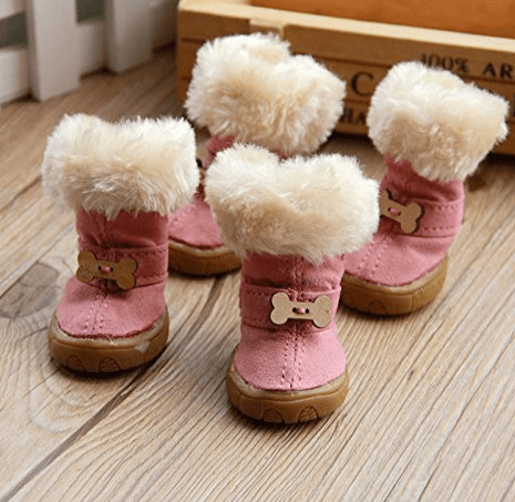 Colorfulhouse Cute Bone Pet Snow Boots Nonslip Winter Dog Boots