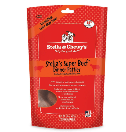 Stella Chewys Freeze Dried Raw Stellas Super Beef Dinner Patties Dog Food