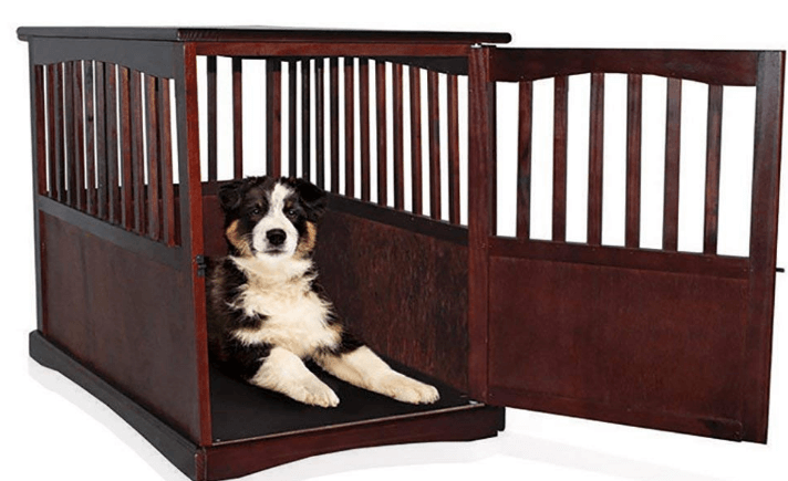 Wooden Pet Crate Table For Dog's Cat's Espresso Enclosure Cage